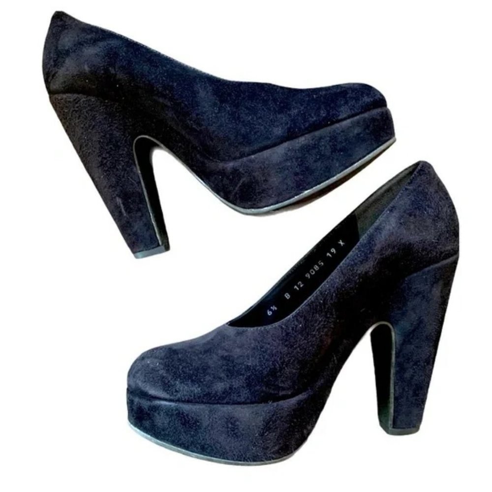 Robert Clergerie-Paris “Douz” made in France platform black suede pumps SZ 6.5